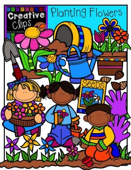 Preview of Planting Flowers: Spring Clipart {Creative Clips Digital Clipart}