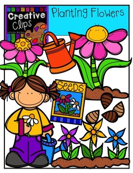 cultivating clipart of flowers