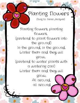 Planting Flowers Fingerplay with Props by Miss Merry Berry | TPT
