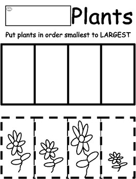 Planting Theme Preschool Cut and Paste Sizes Activity by Precious ...