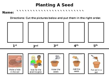 Preview of Planting a Seed Sequencing Worksheet