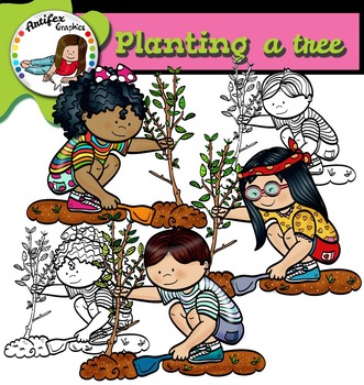 Preview of Planting a tree clip art