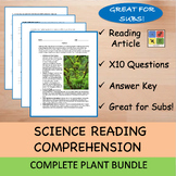 Plants BUNDLE - Reading Passage and x Questions & ANSWERS