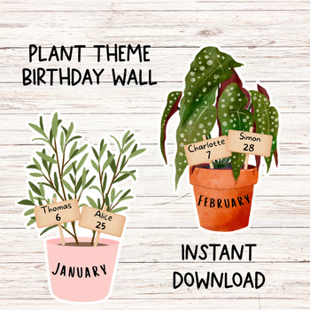 Preview of Plants Birthday Wall Display | PNG, PDF + Powerpoint