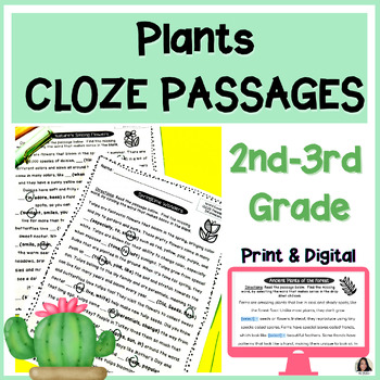 Preview of Plants CLOZE Reading Passages | MAZE Reading Comprehension Practice (2nd-3rd)