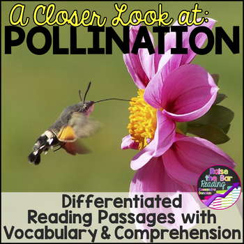 Preview of Plants: Differentiated Pollination Reading Passage, Vocabulary & Comprehension