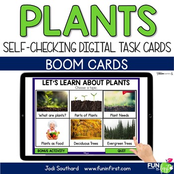 Preview of Plants- Digital Task Cards | Boom Cards | Distance Learning