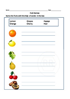 Plants Fruits & Flowers worksheets for Grade 1 by Rituparna Reddi