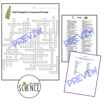 Plants: Intro to Plant Kingdom Crossword Puzzles Set of 2 by Amy Brown
