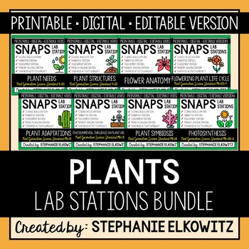 Preview of Plants Lab Stations Bundle | Printable, Digital & Editable