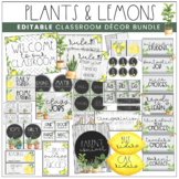 Plants & Lemon Theme Classroom Decor Kit | EDITABLE | Rust