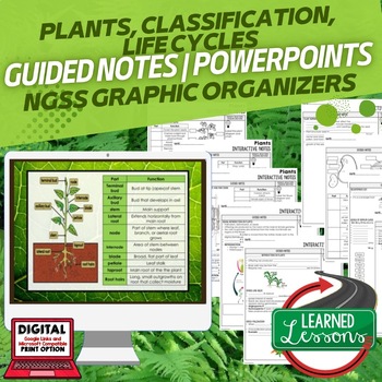 Preview of Plants, Life Cycles, Classification Guided Notes & PowerPoints, Life Science