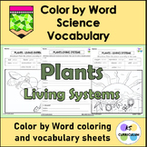 Plants Living Systems Science Color by Word Vocabulary Set