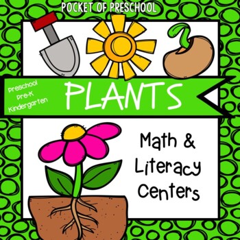 Preview of Plants Math and Literacy Centers for Preschool, Pre-K, and Kindergarten