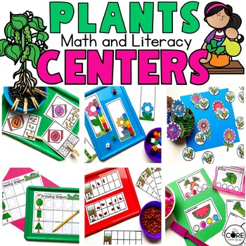 Preview of Plants Math and Literacy Centers for Preschool-PreK Spring Activities