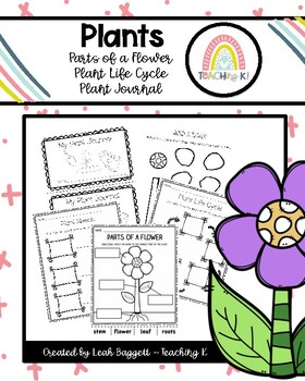 Preview of Plants: Parts of a Plant, Plant Needs, Life Cycle, & Plant Journal for Primary