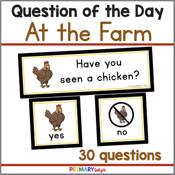 Preview of May Question of the Day Preschool and Kindergarten | Spring Farm Questions