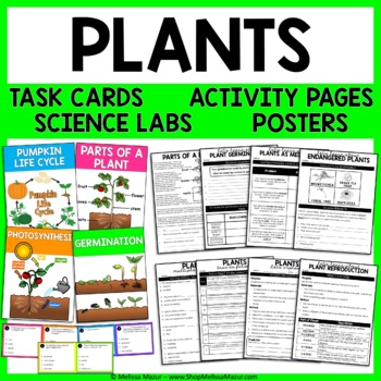 Preview of Plants Unit, Parts of a Plant, Photosynthesis, Germination, Plant Life Cycle