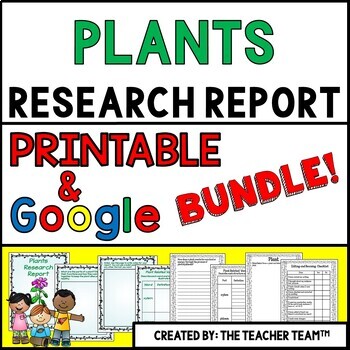 Preview of Plants Report Printable and Google Slides Bundle