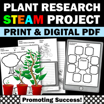 Preview of Plant Research Project STEAM Earth Day Activities Middle School 4th 5th Grade