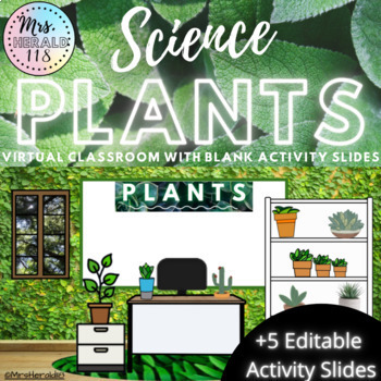 Preview of Plants Science Themed Virtual Classroom Template for Bitmoji ™ & Google Slides ™