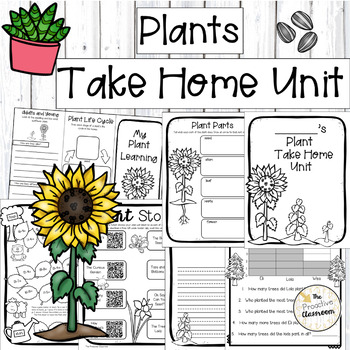 Preview of Plants Take Home Packet Remote Distance Learning At Home Coronavirus 1st Grade