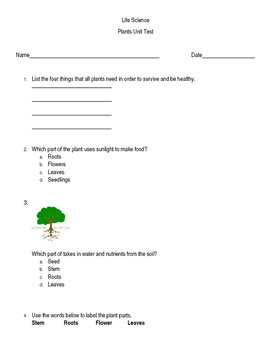 Preview of Plants Test, 2