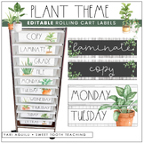 Plants Theme 10-Drawer Rolling Cart Labels| Farmhouse Clas