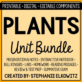 Preview of Plants Unit Bundle | Printable, Digital & Editable Components