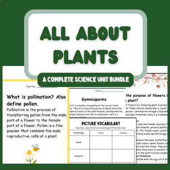 Preview of Plants Units: Plant Life Cycle,Types, Parts of a Plant, Pollination, Rain Forest