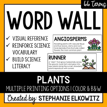 Preview of Plants Word Wall | Science Vocabulary