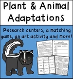Plant and Animal Adaptions - Research Centers, Vocabulary,