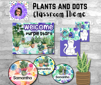 Preview of Plants and Dots classroom Theme