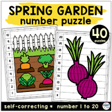Plants and Gardening Spring Math Number Puzzles 1-20