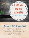 Plants and Habitats 3/4 Science Vocabulary for your Word W