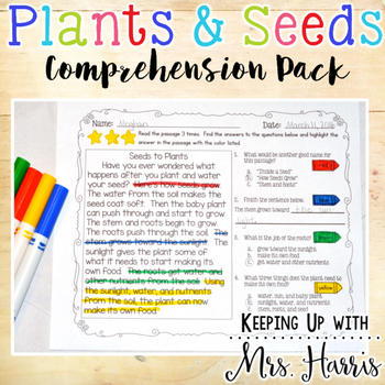Preview of Plants and Seeds - Comprehension Pack