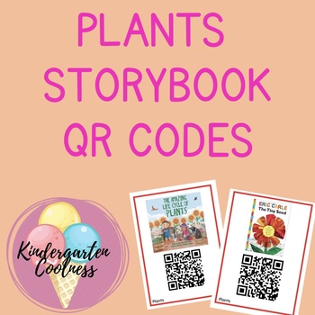 Preview of Plants and flowers storybook QR code flashcards