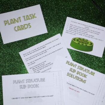 Preview of Plants:leaves, stems and roots flipbook and task cards for high school