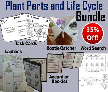 Preview of Parts of a Plant and Plant Life Cycle Task Cards and Activities Bundle
