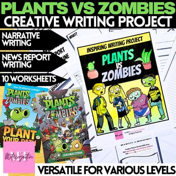 Preview of Plants vs Zombies Narrative & Newspaper Report Writing Worksheets