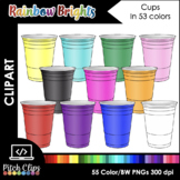 Plastic Cups Clip Art (Clip Art) - 54 Colors +BW! Commerci