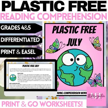 Preview of Plastic Free July Reading Comprehension Worksheets