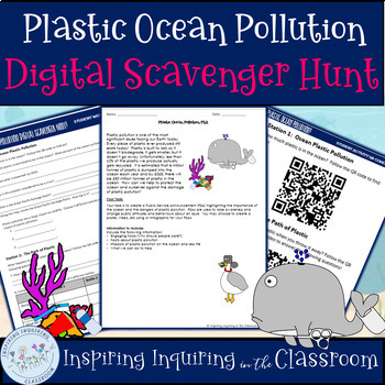 Preview of Plastic Ocean Pollution Digital Scavenger Hunt and Activity