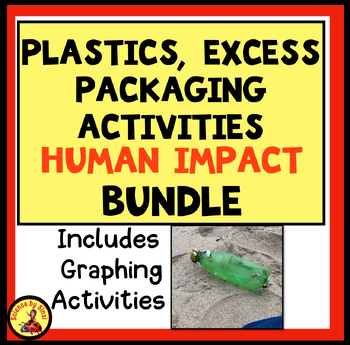 Preview of Plastics, Excess Packaging Activities Human Impact BUNDLE Marine Debris Graphing