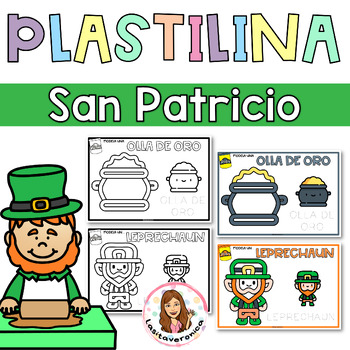 Preview of Plastilina San Patricio/St Patrick's Day Playdough mats Fine motor March Spanish
