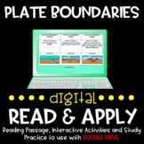 Plate Boundaries DIGITAL Read and Apply for Distance Learning