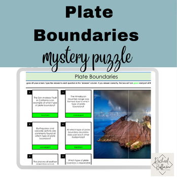 Preview of Plate Boundaries Digital Mystery Puzzle