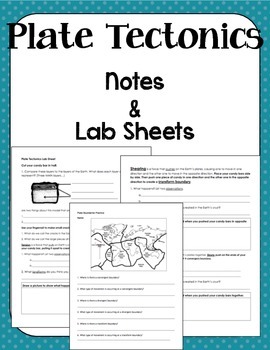 Preview of Plate Boundaries Notes and Lab Sheet