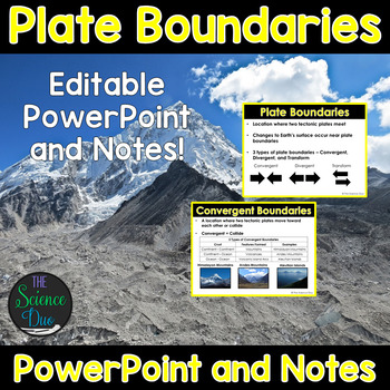 Preview of Plate Boundaries - PowerPoint and Notes