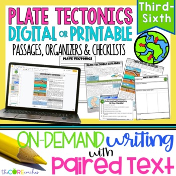 Preview of Paired Text Passages - Plate Tectonics Informational Writing - Print & Digital